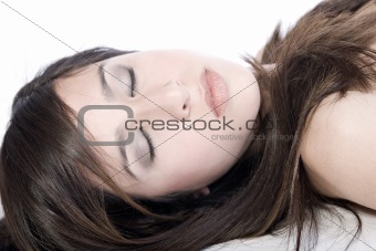 Mixed raced young beauty sleeping