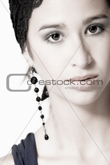 Mixed raced young beauty with earring