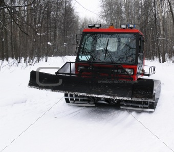 Tractor make ski-track