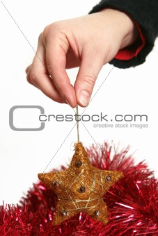 festive star in hand