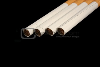 Isolated Cigarette on a black background