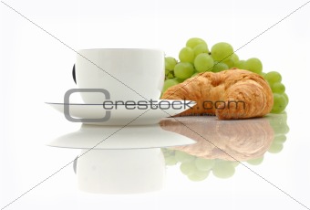 Croissant, cup of coffee