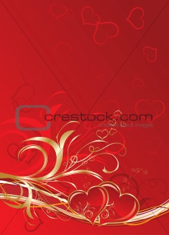 Valentines floral background, vector