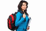 Student woman with backpack