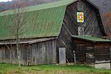 Old Barn With Green Tin Roof