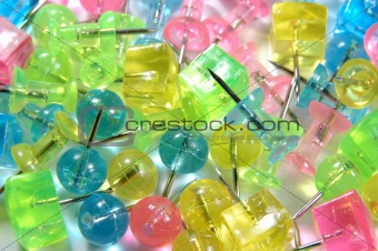 Colorful pushpins background