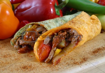 meat and vegetable wrap