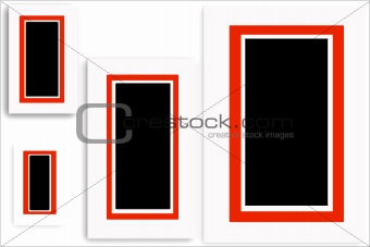 red bordered frames