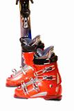 Modern mountain ski boots