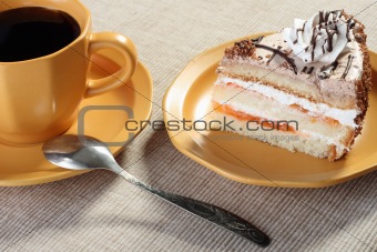 Cup of coffee and cake