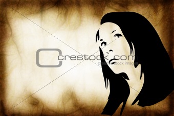 hand drawn silhouette of a woman