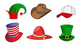 Various hats illustration icons 