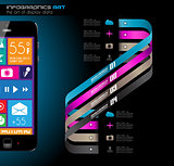 Modern Infographic with a touch screen smartphone