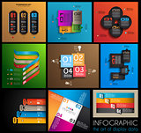 9 mInfographic design templates - collection 