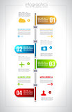 Infographic timeline design template with paper tags