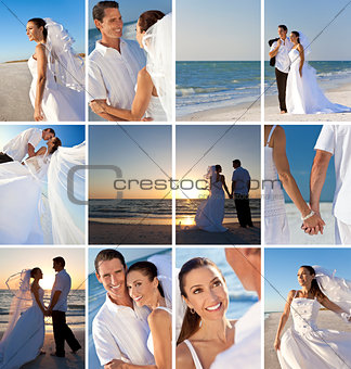 Montage of Romantic Couple Beach Wedding 