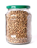 lentils in a glass jar