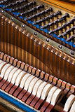 close up of old inside element piano