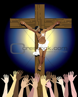 Jesus Cross Crowd