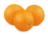 Ripe orange fruits isolated on white