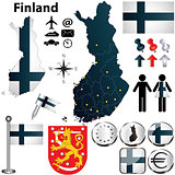 Map of Finland with regions