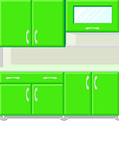 Vector illustration of kitchen with kitchen cabinets