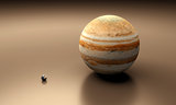 Planets Earth and Jupiter balnk