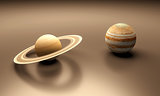 Planets Saturn and Jupiter blank