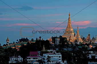 shwedagon pagoda in yangon myanmar