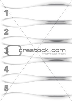 Numbered abstract white banners