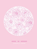 pink line art flowers elegant circle card pattern background
