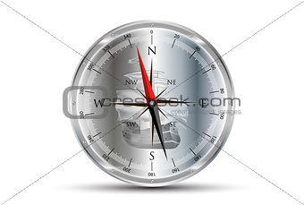 Compass Metallic With Sailboat Background