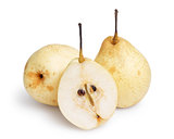 three whole nashi pears