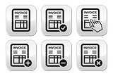 Invoice, finance vector buttons set