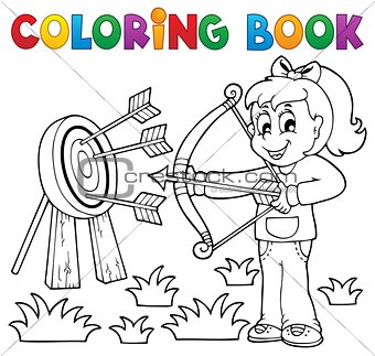 Coloring book kids play theme 3