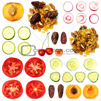 Set of Fruits and Vegetables