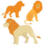 Cartoon lions vector set