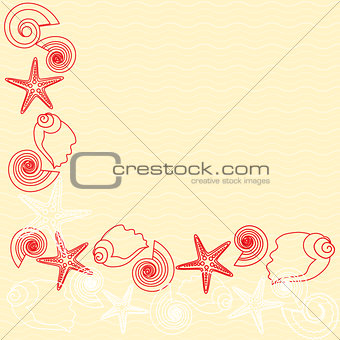 Vector background with sea life