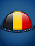 Belgium Flag Button in Jeans Pocket