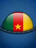 Cameroon Flag Button in Jeans Pocket