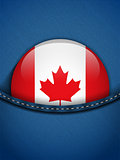 Canada Flag Button in Jeans Pocket
