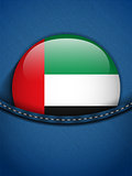 United Arab Emirates Flag Button in Jeans Pocket
