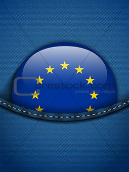 Europe Flag Button in Jeans Pocket