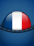France Flag Button in Jeans Pocket