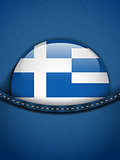 Greece Flag Button in Jeans Pocket