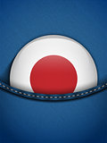 Japan Flag Button in Jeans Pocket