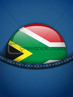 South Africa Flag Button in Jeans Pocket