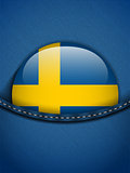Sweden Flag Button in Jeans Pocket