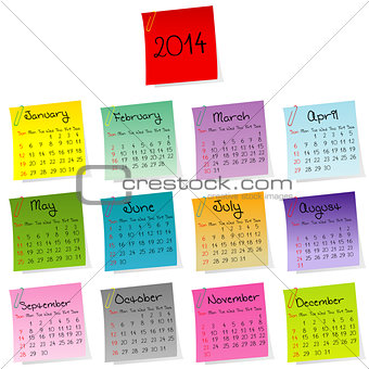 2014 stickers calendar