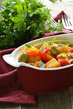 vegetable stew  with olives and red pepper